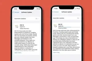 Image showing iOS 15 update being prepared on an iPhone