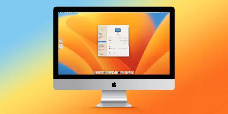 Apple MacOS Ventura pictured on an older Apple iMac
