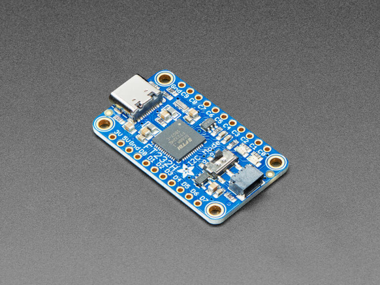 The FT232H board converts a USB port into GPIO or General Purpose Input Output to be used like a Raspberry Pi for hobbyists, also offering I2C and SPI serial interfaces.
