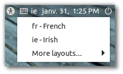 Linux Mint keyboard language picker