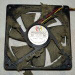 Case fan choked with dirt and fluff