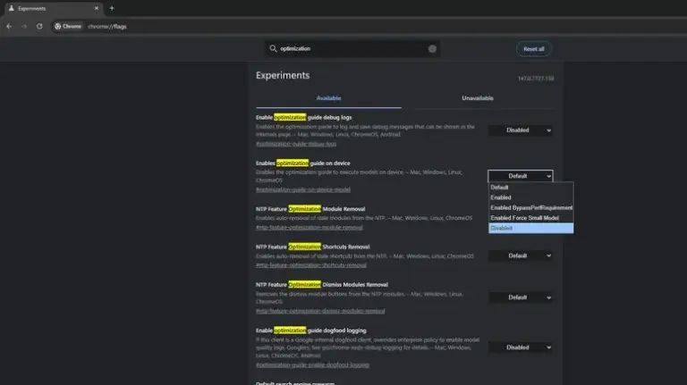 Disable On Device AI on Google Chrome