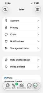 Scroll down to Storage and data