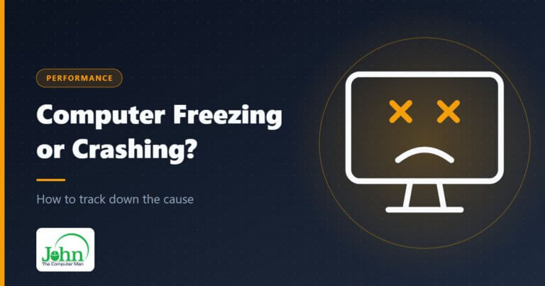 Illustration of a computer monitor with a crashed, frowning face on screen