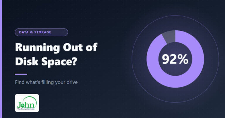 Illustration of a storage usage ring that is 92 percent full