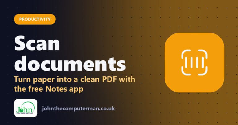 Scan documents: Turn paper into a clean PDF with the free Notes app