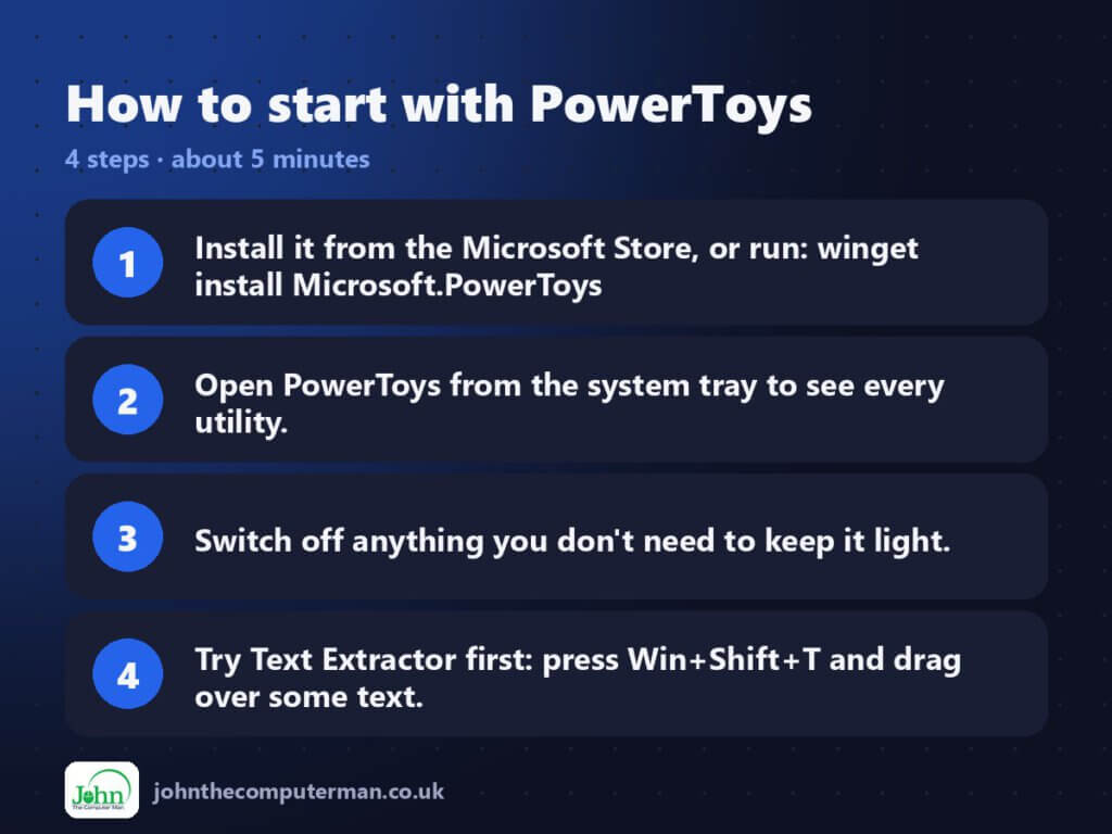 Four steps to get started with PowerToys