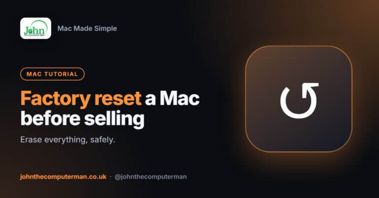 How to factory reset a mac