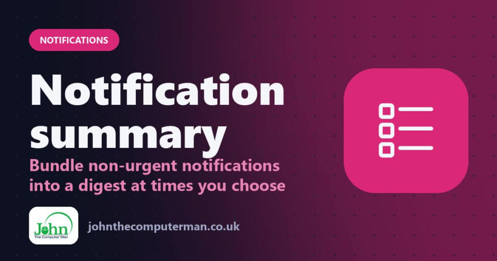 Notification summary