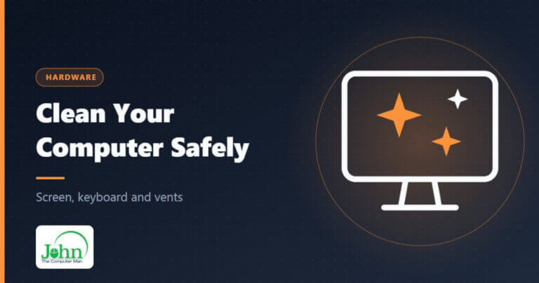 Illustration of a clean computer monitor with sparkles