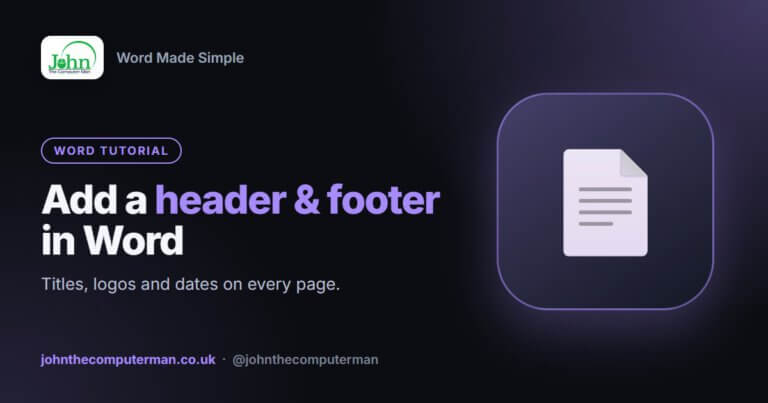 How to add a header and footer in Excel