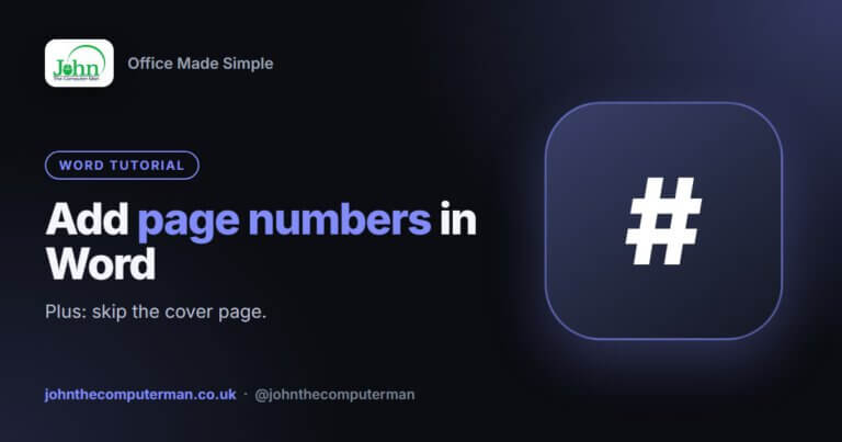 How to add page numbers in Word