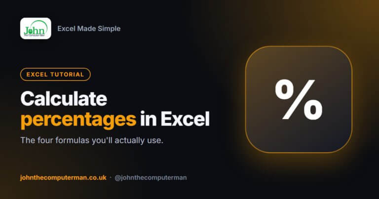 How to calculate percentages in Excel