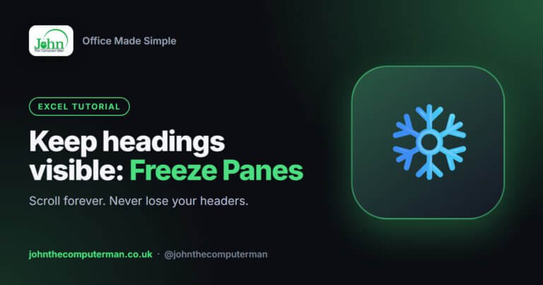 How to freeze panes in Excel