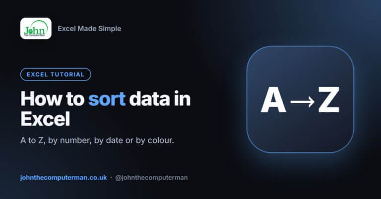 How to sort data in Excel