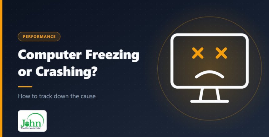Illustration of a computer monitor with a crashed, frowning face on screen
