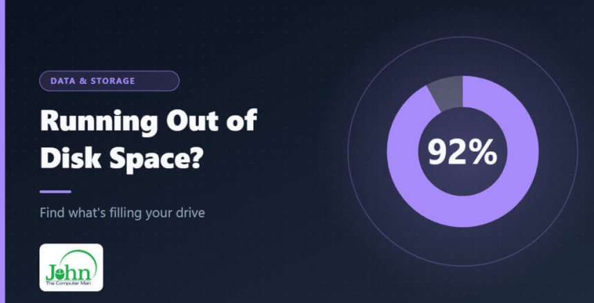 Illustration of a storage usage ring that is 92 percent full