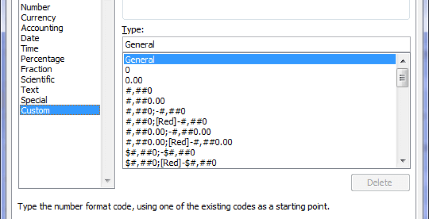 Useful Excel Formats