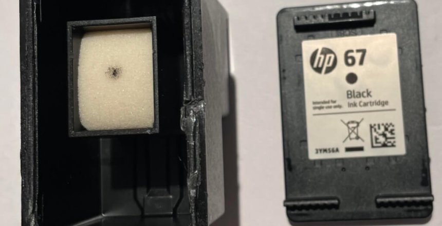 The miniscule amount that is actually found in a print cartridge