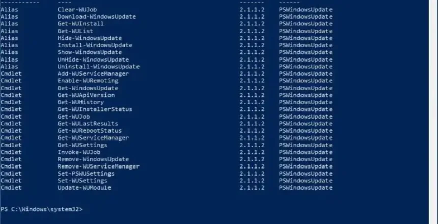 PowerShell-Get-Command-PSWindowsUpdate1-768x654