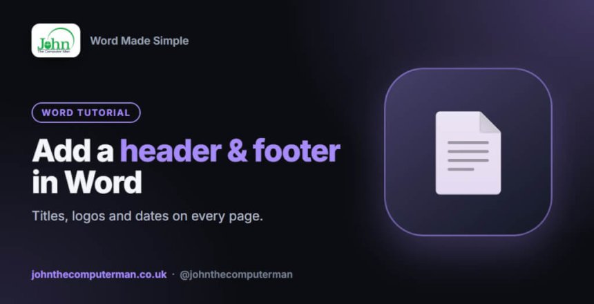 How to add a header and footer in Excel