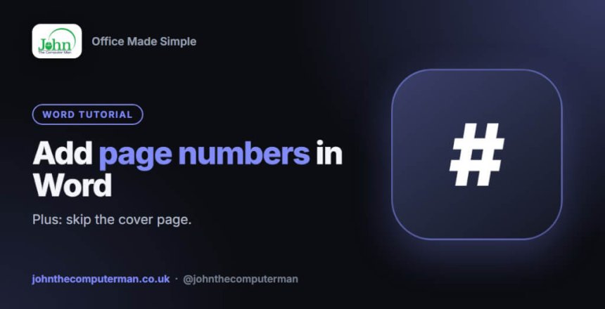 How to add page numbers in Word