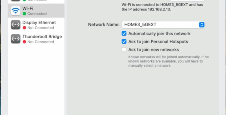 Mac Network Settings