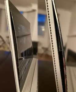 Bulging case of a Microsoft Surface tablet caused by swollen batteries.
